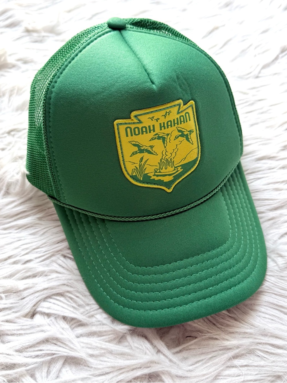 Vintage Noah Kahan Trucker Hat Green Yellow Patch Otto Snapback Foam Mesh Cap